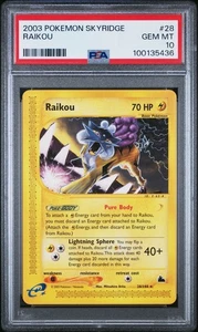 PSA 10 Pokemon Skyridge Rare Raikou 28/144 GEM MINT Condition!! - Picture 1 of 3