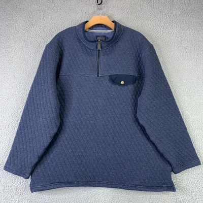 Pendleton Sweatshirt Mens 2XL Blue Quilted Quarter Zip Pullover Work Repair - Image 1 of 4