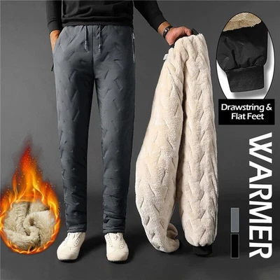 Herren Thermo Fleece Gefüttert Winter Lang Hose Warm Freizeit Dick Jogginghose - Bild 1 von 4