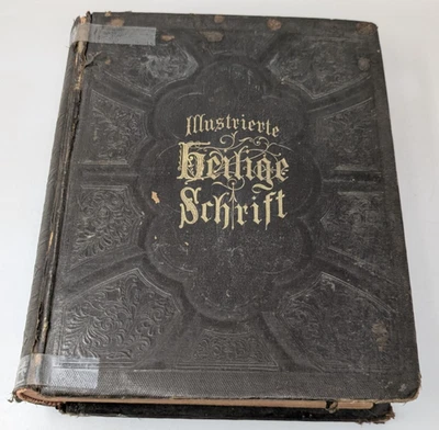 Antique German Holy Bible 1891 A. J. Holman's Co. Philadelphia Illustrated VTG - Image 1 of 4