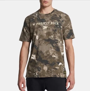 UNDER ARMOUR Project Rock Veterans Day AOP Camo Shirt Men’s Tee 1386929-366 - Picture 1 of 2
