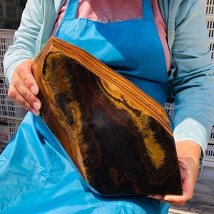 11.48LB Large Natural Tiger's Eye Stone Quartz Crystal Mineral Specimen Healing - Picture 1 of 15
