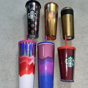 6 Starbucks Tumblers Cups Lot Venti 24 Oz  Rare Colorful Gift Christmas Present - Picture 1 of 24