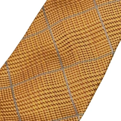 Corbata a cuadros ROBERT TALBOTT Best Of Class marrón dorado y azul otoño otoño Foto 1 de 4