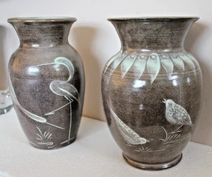 2. William Fishley Holland Studio Pottery Bird Design Studio Vases - Picture 1 of 10