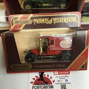 MATCHBOX MODELS OF YESTERYEAR Y25 ROT 1910 RENAULT TYPE AG BAKER TUNNOCK 1/43 - Bild 1 von 4