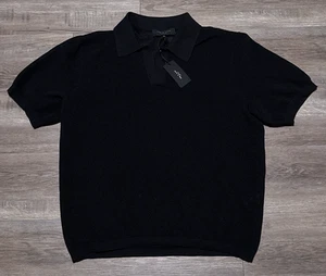 NUEVO Polo de malla tejida Rag & Bone Willy para hombre talla grande negro $258 - Imagen 1 de 7