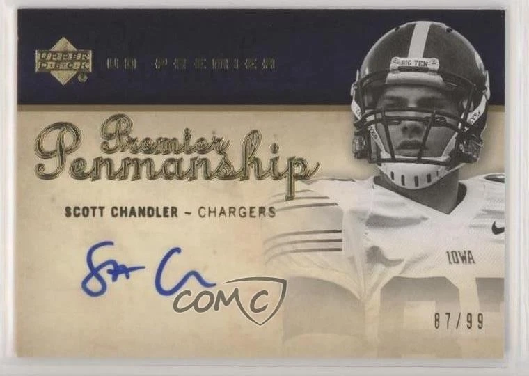 2007 UD Premier Penmanship /99 Scott Chandler #PP-SC Rookie Auto RC - Image 1 of 2