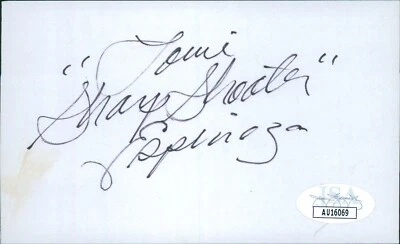 Louie Espinoza Boxer Signed 3x5 Index Card JSA Authenticated - Image 1 of 2