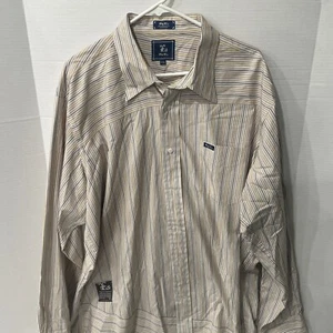 LRG Lifted Research Group Woven Men’s Long Sleeve Shirt Striped 3XL Americano - Picture 1 of 9