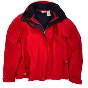 LL Bean Mujer Pequeña Regular 3 en 1 Chaqueta Lana Suéter Polartec Rojo Poliéster - Imagen 1 de 11