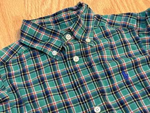 EXC Size 3/3T Ralph Lauren Boys Green Plaid Long Sleeve Button-Down Shirt - Picture 1 of 4
