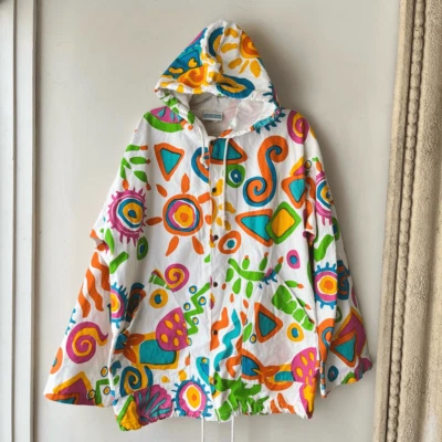 РЕДКАЯ винтажная 80-х Michigan Rag Co. Негабаритная куртка с капюшоном, унисекс - Изображение 1 из 4