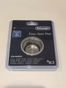 Delonghi EC680 Dedica DLSC401 Espresso Coffee Machine Easy Clean 2 Cup Filter - Picture 1 of 3