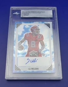2024 Leaf Metal Pre Production Proof Prismic Sky Autograph 1/1 - CJ Williams - Picture 1 of 3