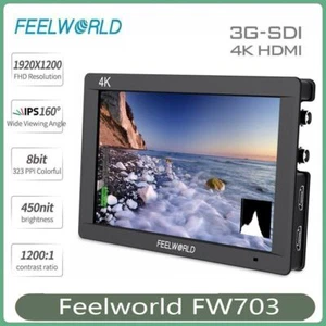 Feelworld FW703 7" full hd monitor LCD IPS 1920x1200 HDMI 4K 3G SDI on camera - Picture 1 of 11