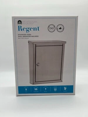 ARCHITECTURAL MAILBOXES Regent Stainless Steel Locking Wall Mount Mailbox - Image 1 of 4