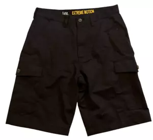 Bermudas Lee Shorts Para Hombre 32 Negras Frente Plano Carga Movimiento Extremo 9 1/2" Entrepierna - Imagen 1 de 9