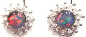 Natural Black Triplet Opal Earring With 925 Solid Silver FREE JEWELLERY BOX!!! - Picture 1 of 3