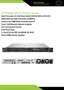 Server HP DL360p G10 Dual CPU Xeon Gold 6132 @2.6Ghz /RAM 32GB-512GB /2 disks - Photo 1/11