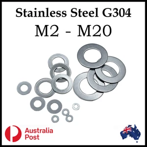 Flat Washer s M2 M3 M4 M5 M6 M8 M10 M12 M14 M16 M20 Screw s Stainless Steel G304 - Picture 1 of 2