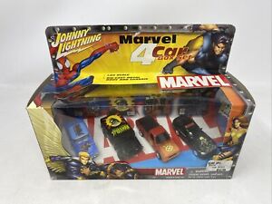 Johnny Lightning Marvel 4 Car Box Set 1:64 Scale Die-Cast Metal 2002