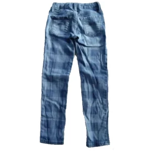 Gap Kids ~ Plaid Patchwork Design Skinny Blue Jeans ~ Girl's Size 6 - Picture 1 of 24