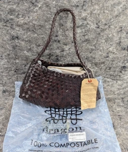 🔥NEW🔥 Dragon Diffusion Womens Rosanna Hand Woven Shoulder Bag - Dark Brown - Picture 1 of 24