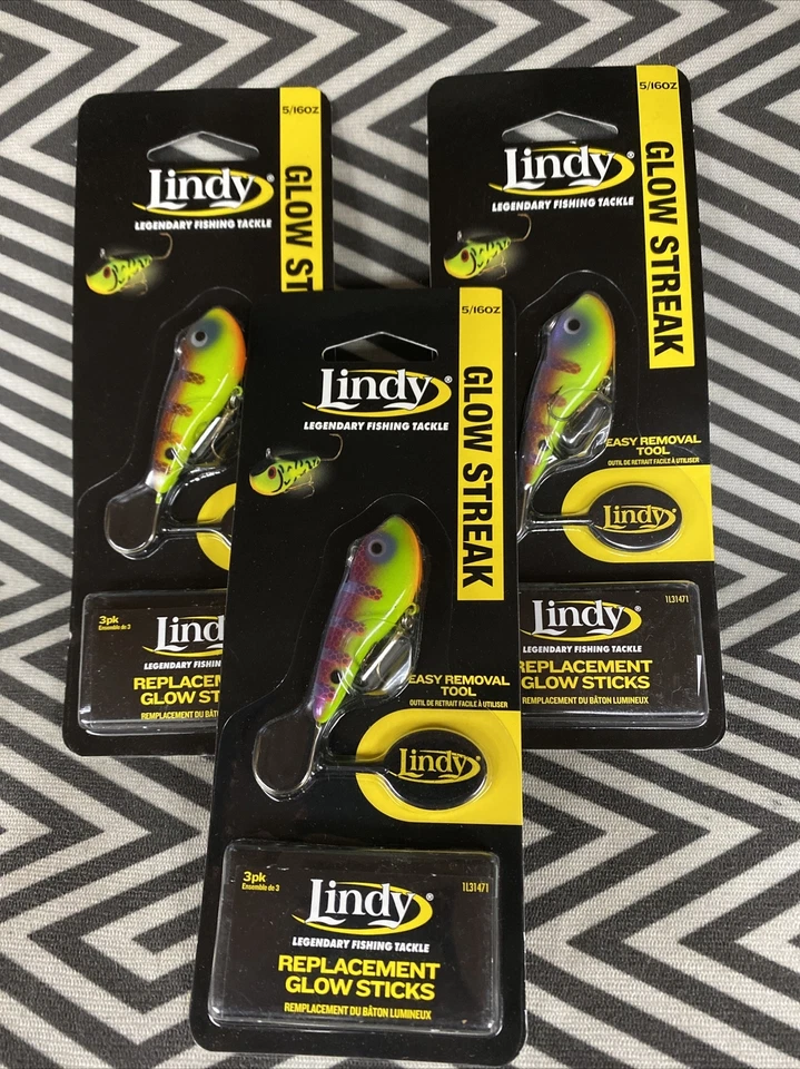 2 Lindy Glow Streak Ice Fishing Luresviral Perch 5/16 Oz LGSTK221