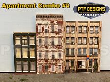 HO Scale Apartment #4 Combo Building Flat / Front 3D Background