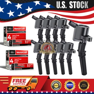 10xIgnition Coil Pack for Ford F150 Expedition Explorer & Motorcraft Spark Plugs - Picture 1 of 7