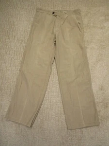 Pantalones Ermenegildo Zegna Hombres 34x30 Marrón Pantalones Negocios Informales Hechos en Italia - Imagen 1 de 8