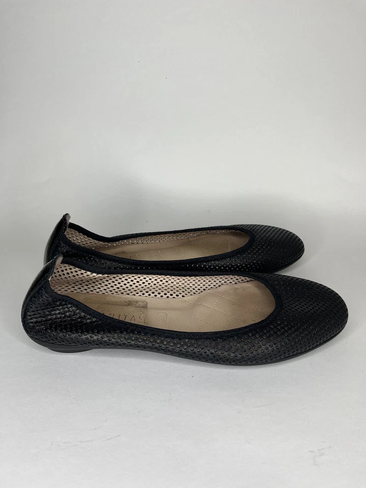 HISPANITAS Zapatos Planos Confort Ballet 39.5 EE. UU. 8.5 Negro CUERO PERFORADO España Foto 1 de 4
