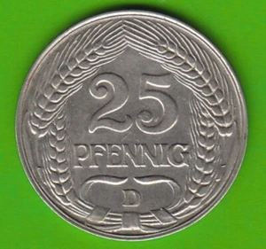 Coin Pfennig Empire 25 Pfennig 1910 D München Almost XF nswleipzig - Picture 1 of 3