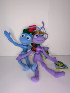 New 1998 Disney Store SE 18" Christmas Flik & Princess Atta "A BUGS LIFE" W/Tag - Picture 1 of 18