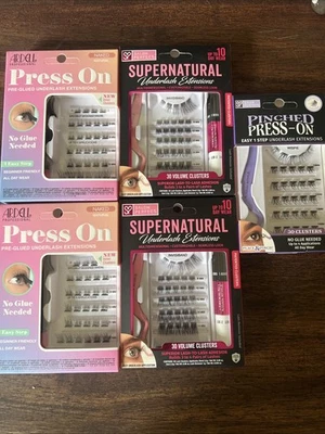 Lote de 5 racimos de pestañas súper naturales Ardell Press-on, Pinched Press-on - Imagen 1 de 4