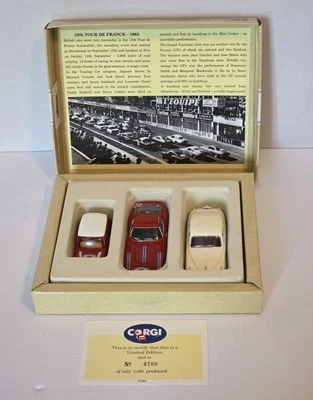 Diecast Model Cars 1:43 Corgi Tour De France Set Ferrari Jaguar MKII Mini 97708 - Image 1 of 4