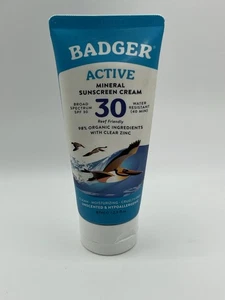 Badger Active Mineral Sunscreen Spf 30  2.9oz - Picture 1 of 2