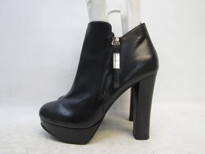 ALDO Mujer Talla 8.5 M Negro Cuero Cremallera Tobillo Moda Botas Foto 1 de 4
