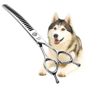 Hundepflegeschere gebogen Chunker Schere für Hunde und Katzen Gesicht Körper Trimm... - Bild 1 von 8