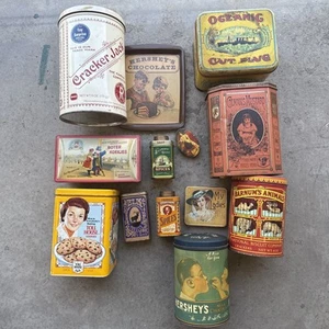 Vintage Blechdose 13 Stück - Hershey’s, Cracker Jack, Coca Cola und mehr - Bild 1 von 13