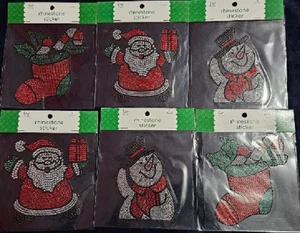 Lote de pegatinas Nicole NAVIDAD Bling estrás - 6 paquetes de medias de muñeco de nieve de Santa - Imagen 1 de 4