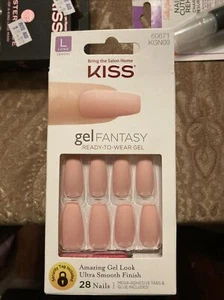 KISS Gel Fantasy Long Length Nails Light Pink KGN09 New Free Shipping - Picture 1 of 2