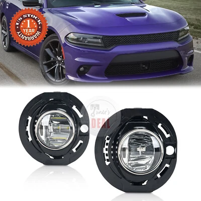 LED Fog Light Lamp For 15-19 Dodge Charger SRT Hellcat 14-19 Grand Cherokee Pair - Изображение 1 из 4