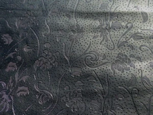 lambskin leather hide Black Laser Engraved Elegant Floral pattern ultra thin - Picture 1 of 5