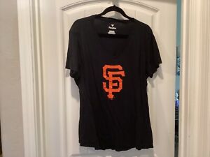 Women's Fanatics Branded Black San Francisco Giants 2XL T-Shirt V Neck