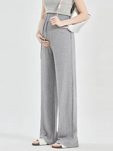 Damen Umstandshose Freizeit locker weites Bein Kuschelhose Schwangerschaft Lounge Hose - Bild 1 von 11