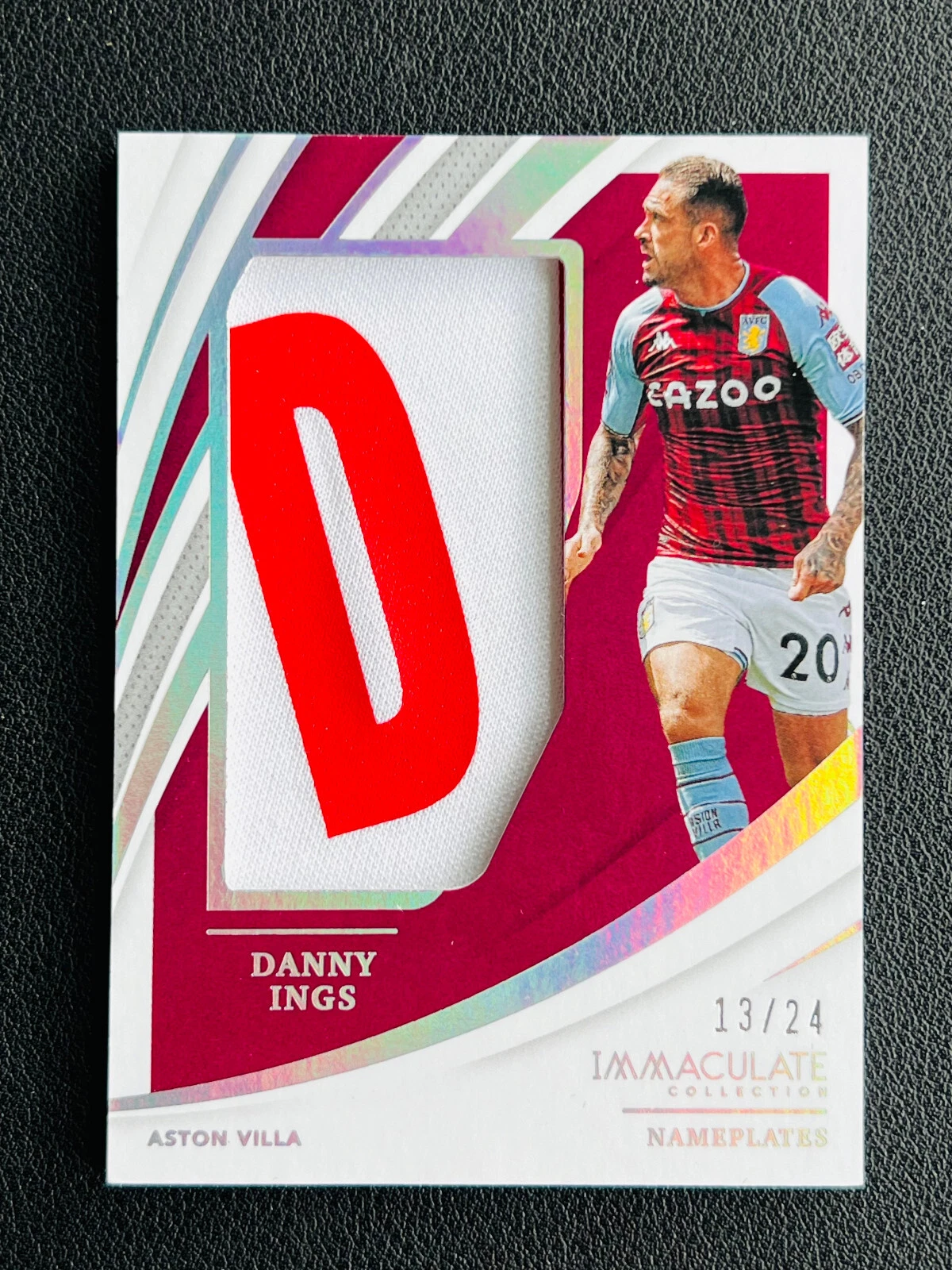 2021 Panini Immaculate Danny Ings Nameplates Letter Patch 13/24 Aston Villa