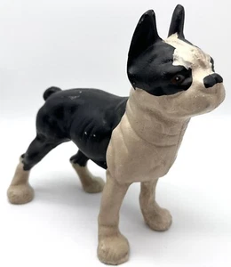 ANTIKER TÜRSTOPPER BOSTON TERRIER GUSSEISEN HUND SELTEN GERADE AUSSEHEND - Bild 1 von 12