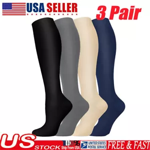 SALE! Fit Support Socks Unisex Easy-On & Off Knee High Copper Compression Socks - Picture 1 of 18